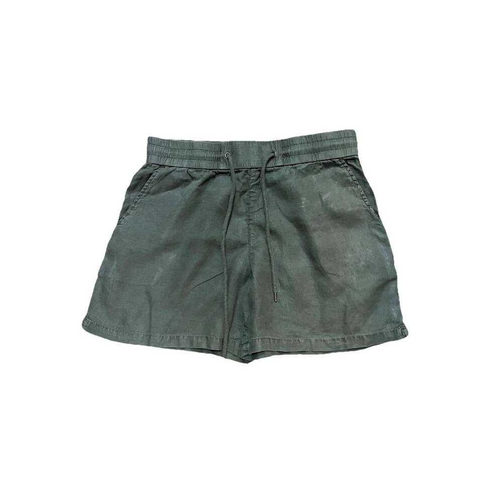 James Perse Lightweight Linen Pull On Casual Shorts Army Green Size 1(S)